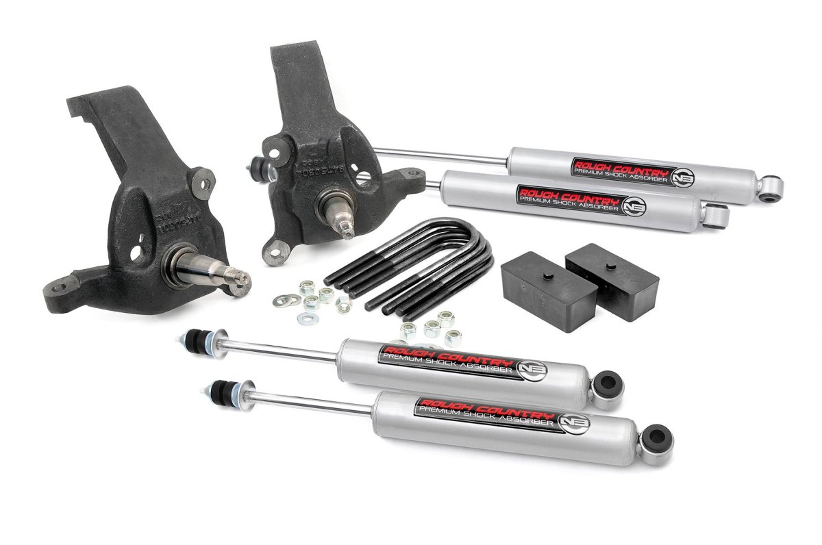 Ford F-150 Suspension Lift Kit - Front - Rough Country - 3-Inch Lift + N3 Shocks - '97-'03